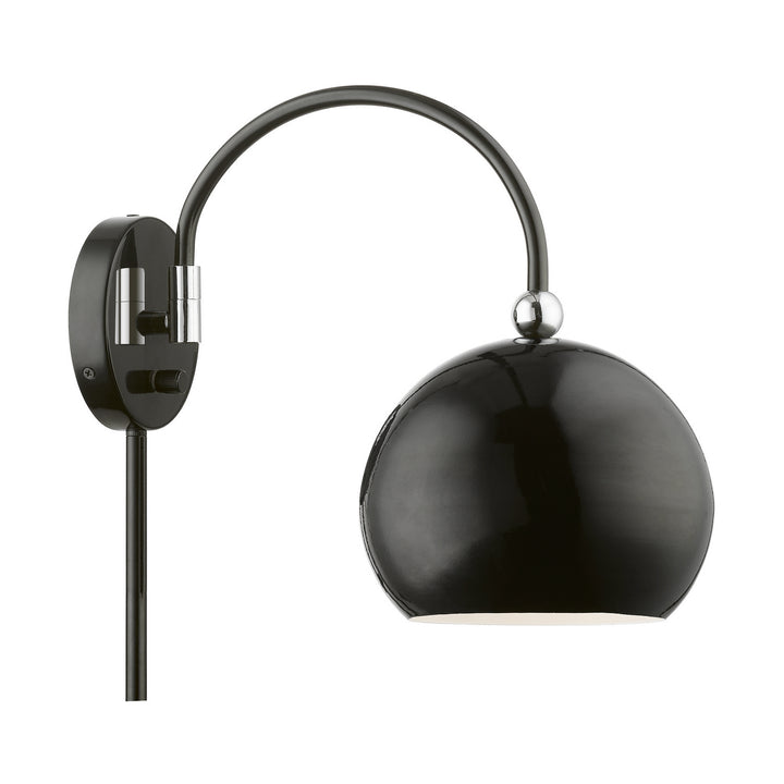Livex Lighting 45489-68  Stockton Lamp Shiny Black W/Polished Chrome