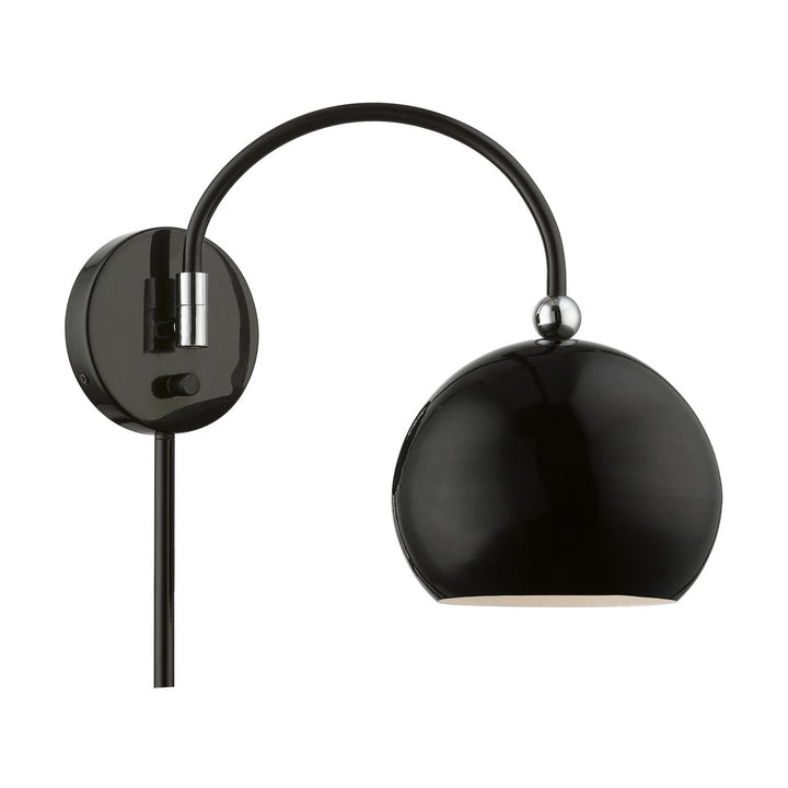 Livex Lighting 45489-68  Stockton Lamp Shiny Black W/Polished Chrome