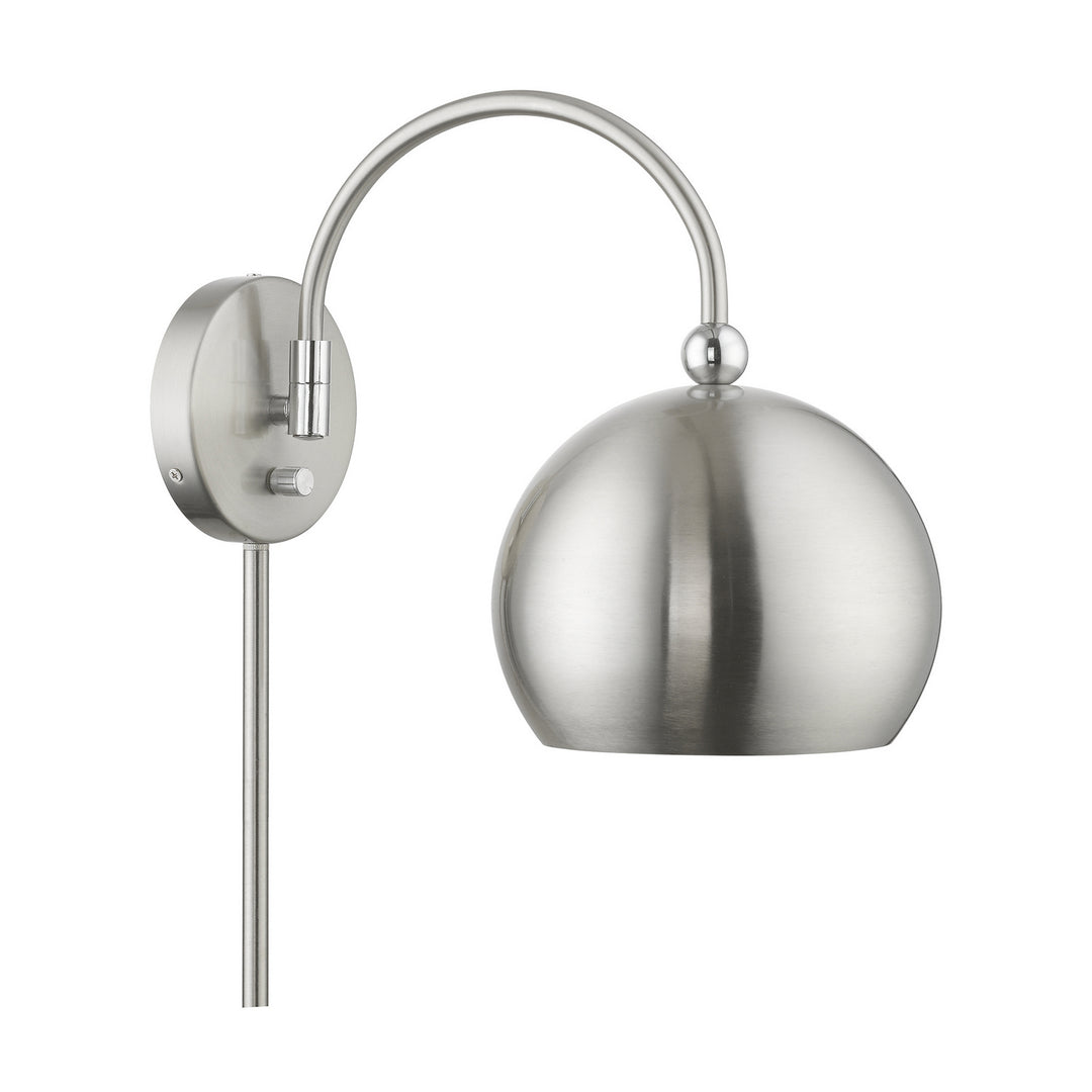 Livex Lighting 45489-91  Stockton Lamp Brushed Nickel W/Polished Chrome