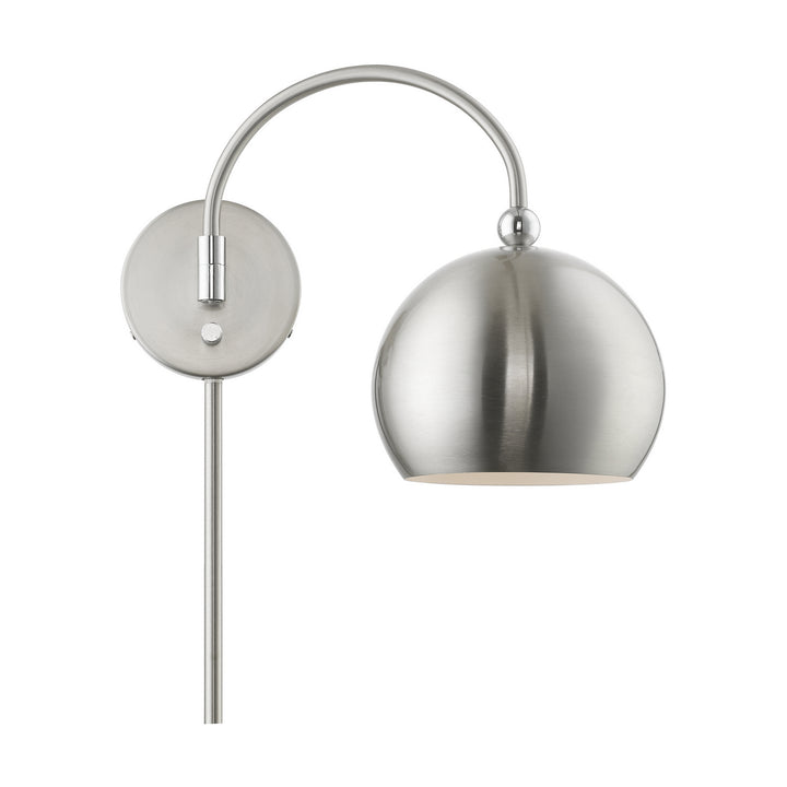 Livex Lighting 45489-91  Stockton Lamp Brushed Nickel W/Polished Chrome