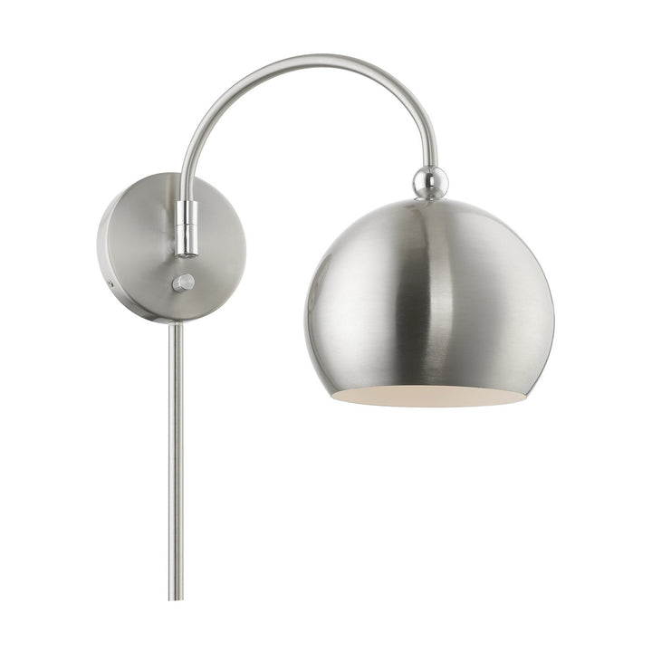 Livex Lighting 45489-91  Stockton Lamp Brushed Nickel W/Polished Chrome
