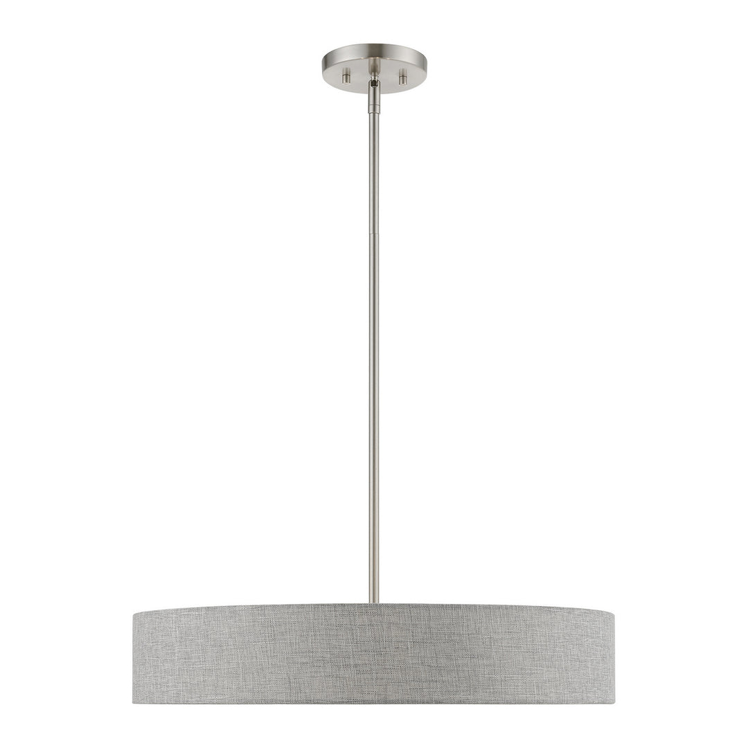 Livex Elmhurst 46144-91 Pendant Light - Brushed Nickel w/Shiny White