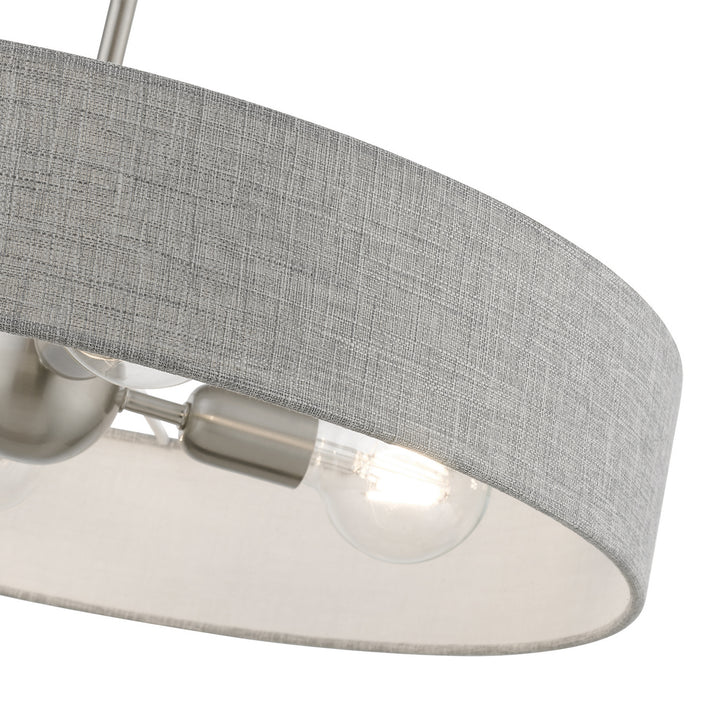 Livex Elmhurst 46144-91 Pendant Light - Brushed Nickel w/Shiny White