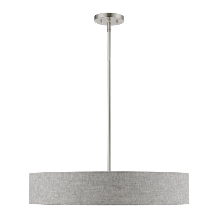 Livex Elmhurst 46145-91 Pendant Light - Brushed Nickel w/Shiny White