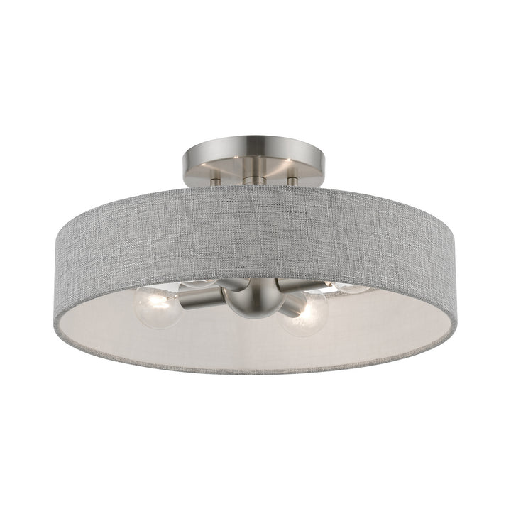 Livex Elmhurst 46147-91 Ceiling Light - Brushed Nickel w/Shiny White