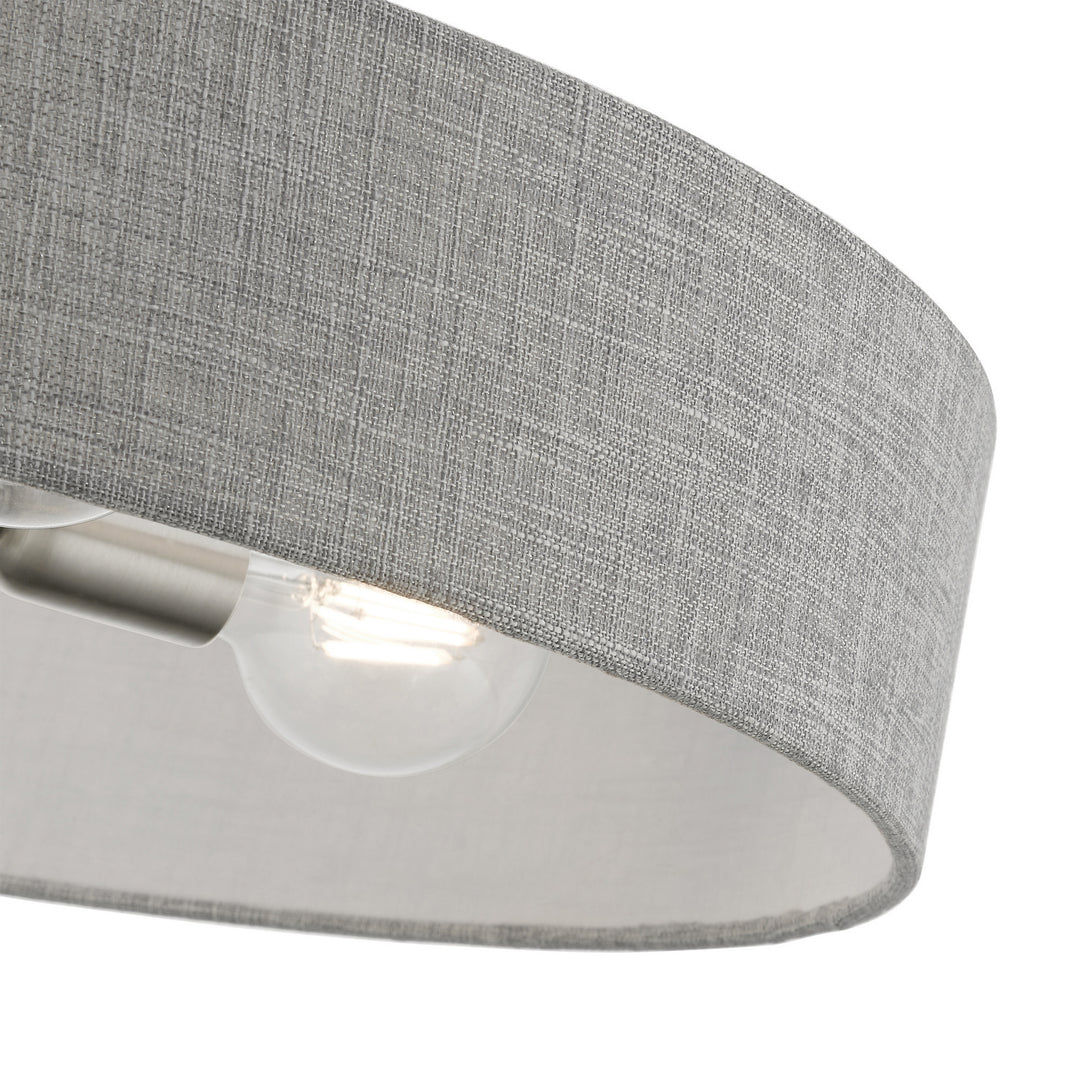 Livex Elmhurst 46148-91 Ceiling Light - Brushed Nickel w/Shiny White