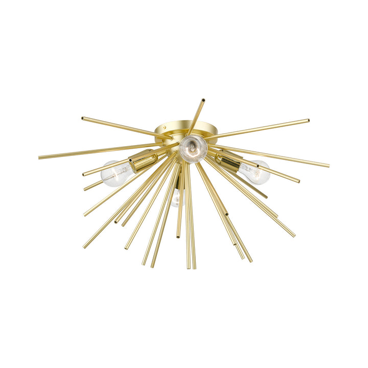 Livex Tribeca 46170-33 Ceiling Light - Soft Gold w/Polished Brass