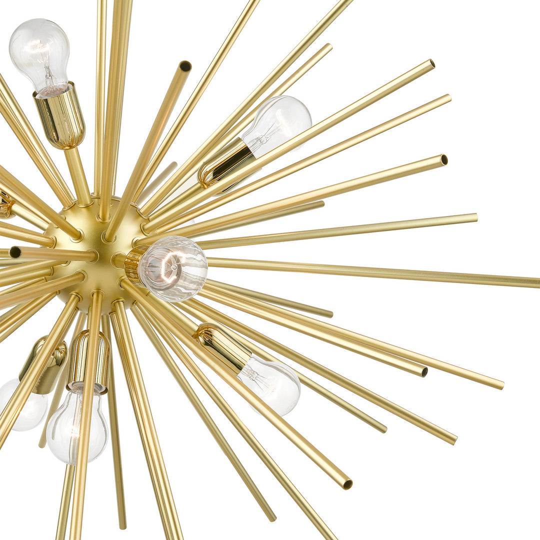 Livex Tribeca 46176-33 Chandelier Light - Soft Gold w/Polished Brass