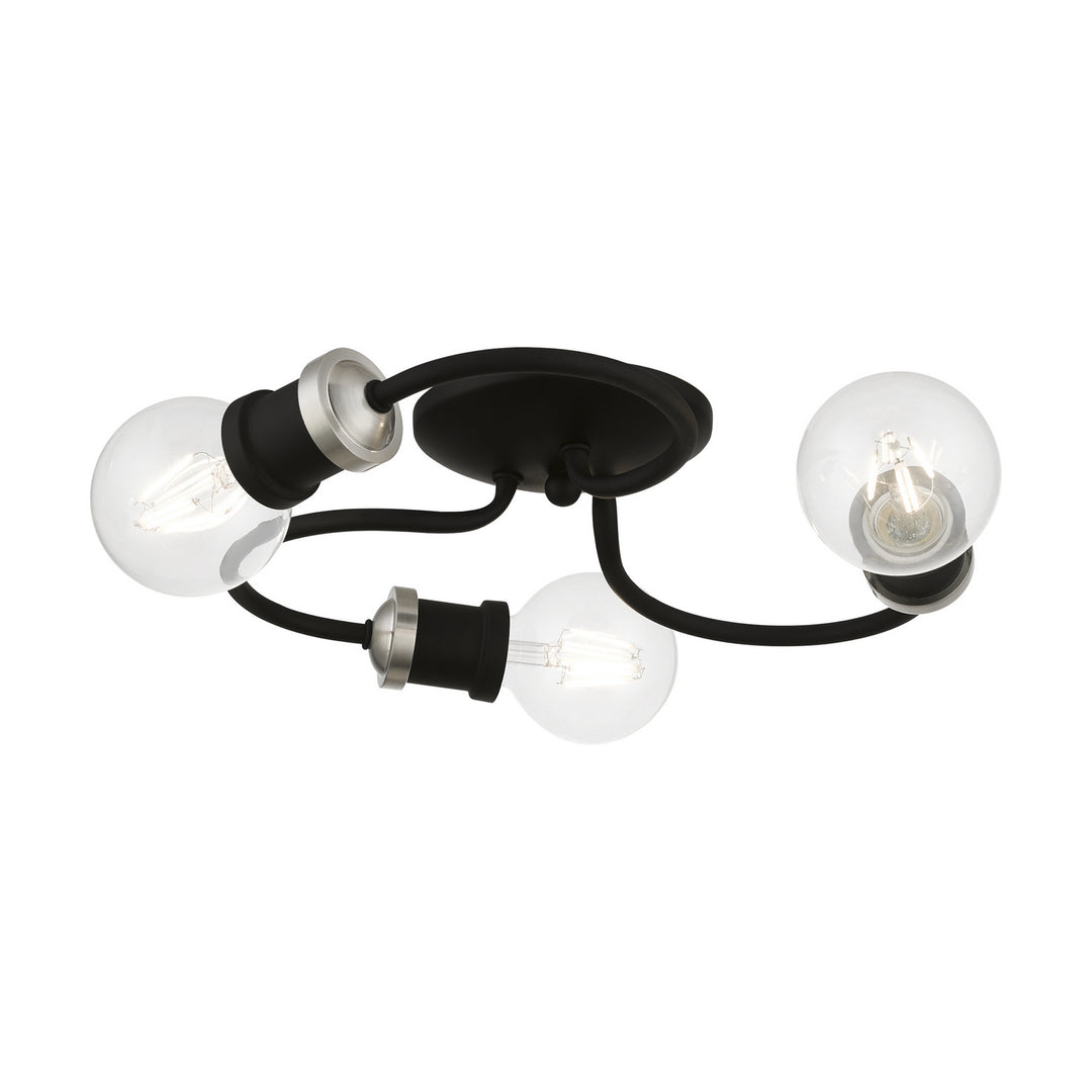 Livex Bromley 46383-04 Ceiling Light - Black w/Brushed Nickel