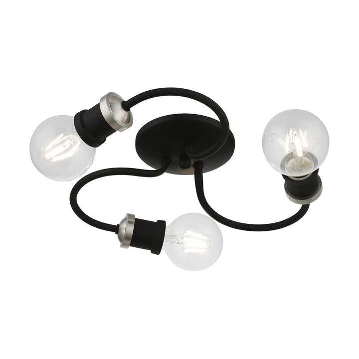 Livex Bromley 46383-04 Ceiling Light - Black w/Brushed Nickel