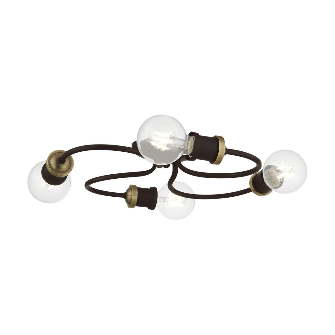 Livex Bromley 46384-07 Ceiling Light - Bronze w/Antique Brass