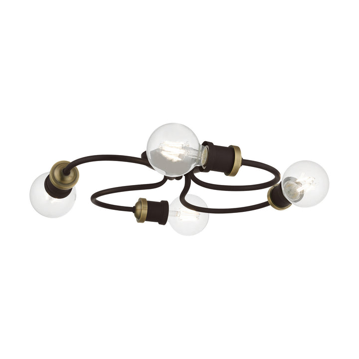 Livex Bromley 46384-07 Ceiling Light - Bronze w/Antique Brass