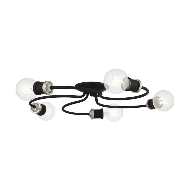 Livex Bromley 46385-04 Ceiling Light - Black w/Brushed Nickel