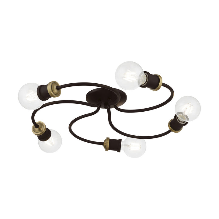 Livex Bromley 46385-07 Ceiling Light - Bronze w/Antique Brass