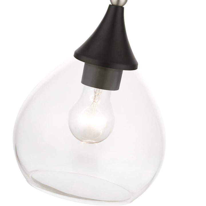 Livex Catania 46501-04 Pendant Light - Black w/Brushed Nickel