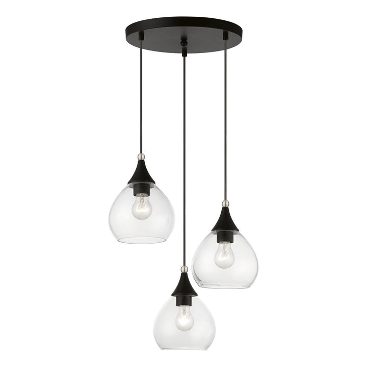 Livex Catania 46503-04 Pendant Light - Black w/Brushed Nickel