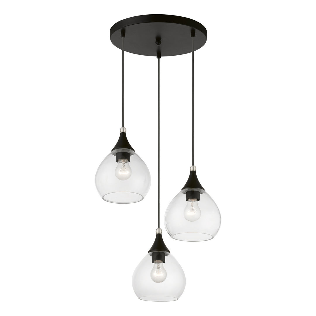 Livex Catania 46503-04 Pendant Light - Black w/Brushed Nickel