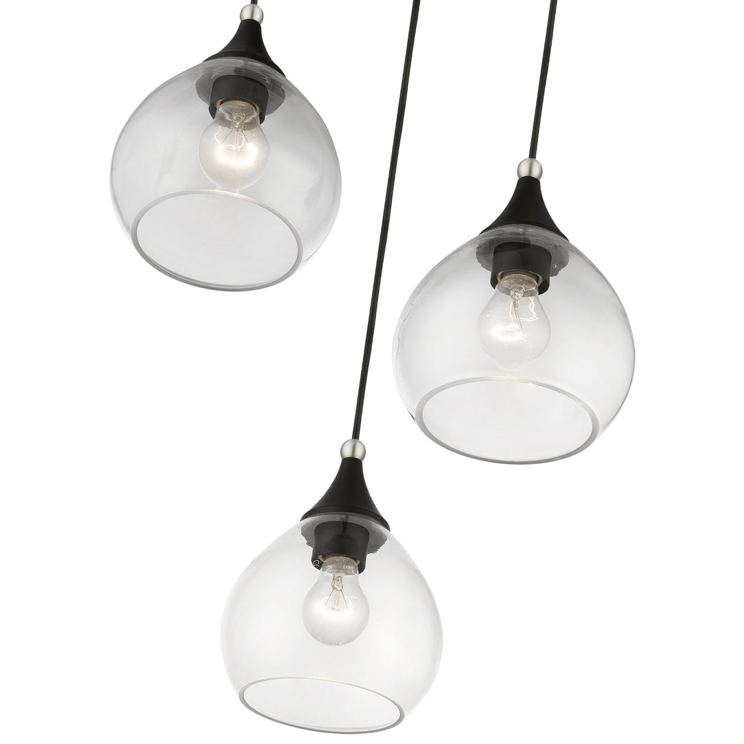 Livex Catania 46503-04 Pendant Light - Black w/Brushed Nickel