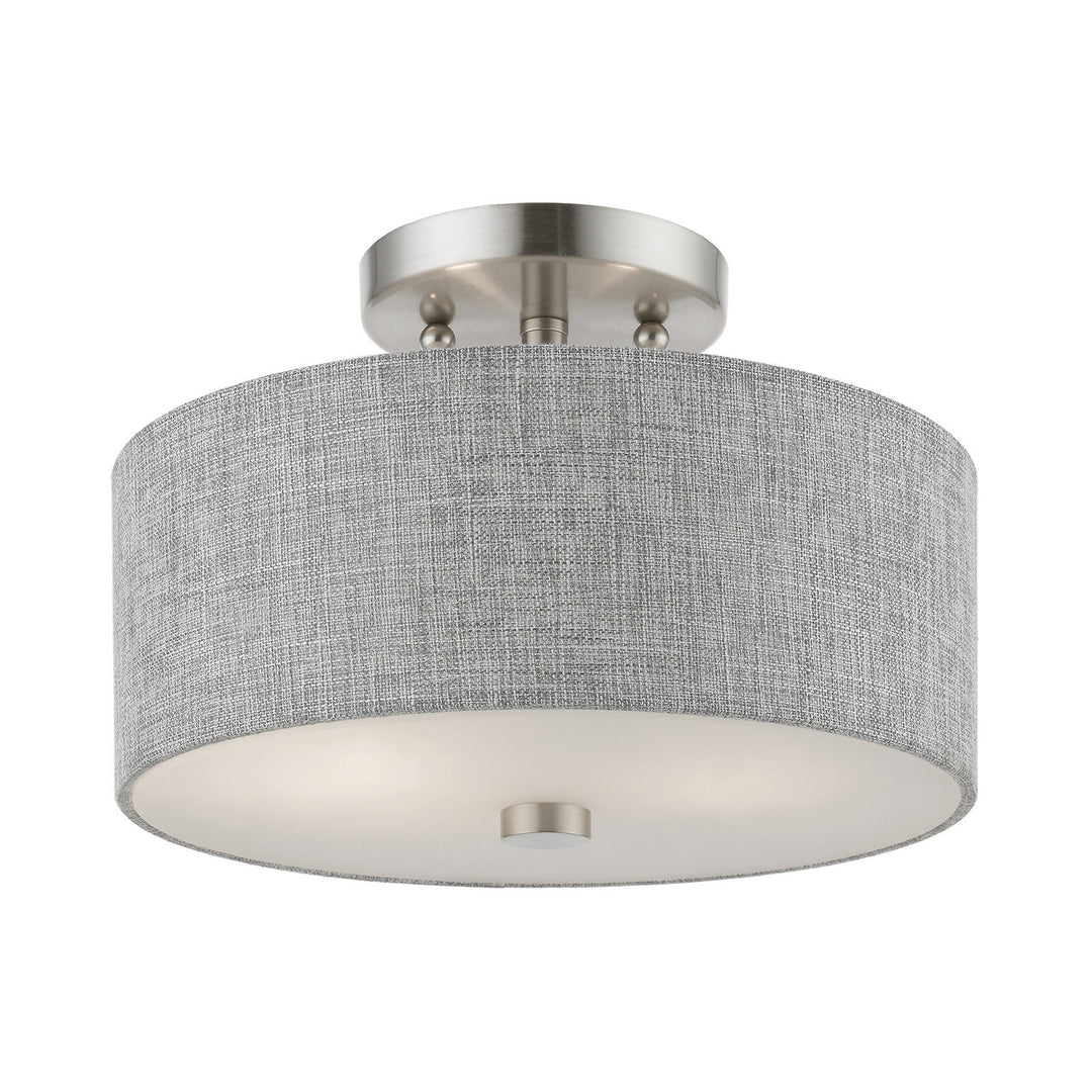 Livex Dakota 46741-91 Ceiling Light - Brushed Nickel w/Shiny White