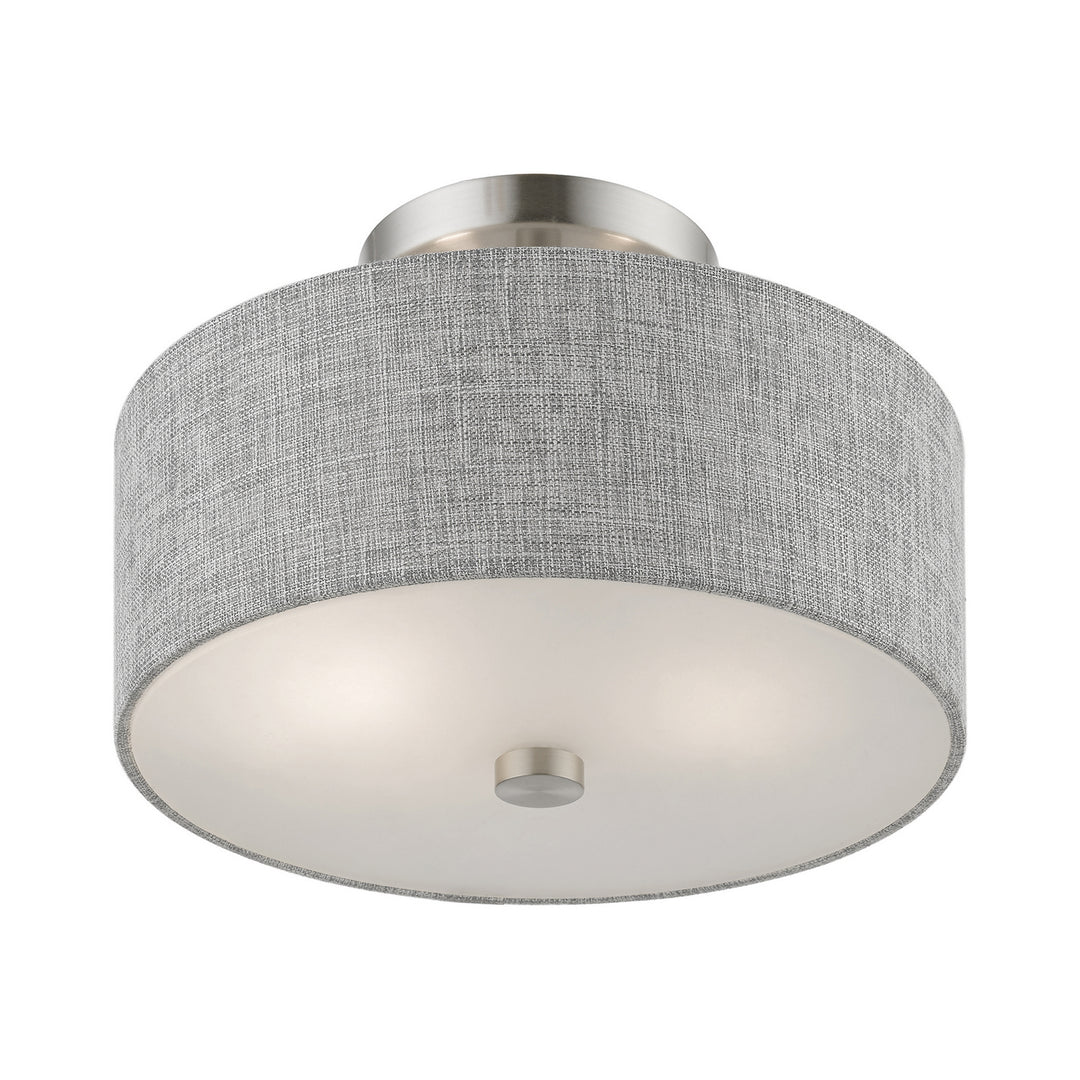 Livex Dakota 46741-91 Ceiling Light - Brushed Nickel w/Shiny White