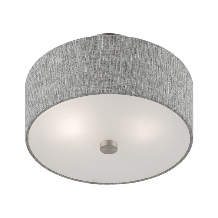 Livex Dakota 46741-91 Ceiling Light - Brushed Nickel w/Shiny White