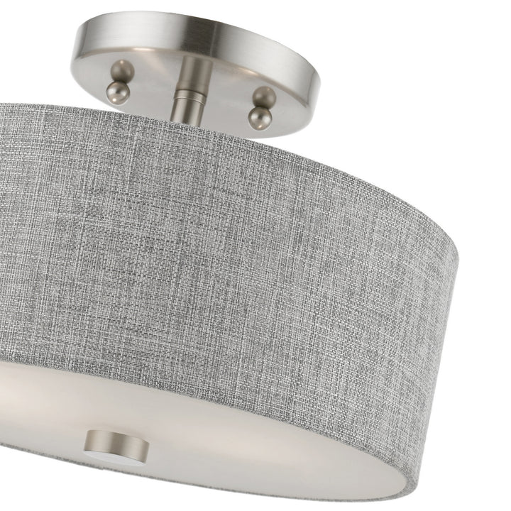 Livex Dakota 46741-91 Ceiling Light - Brushed Nickel w/Shiny White