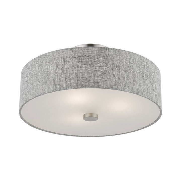 Livex Dakota 46743-91 Ceiling Light - Brushed Nickel w/Shiny White