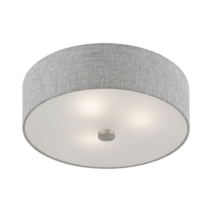 Livex Dakota 46743-91 Ceiling Light - Brushed Nickel w/Shiny White