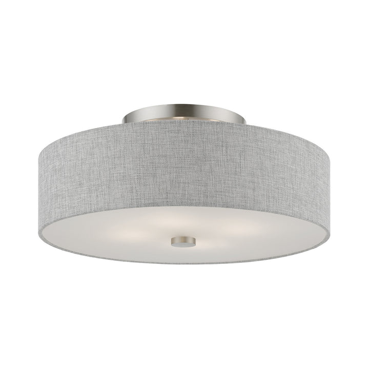 Livex Dakota 46744-91 Ceiling Light - Brushed Nickel w/Shiny White