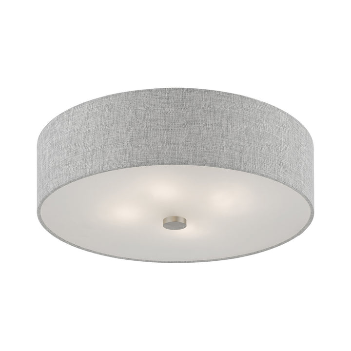 Livex Dakota 46744-91 Ceiling Light - Brushed Nickel w/Shiny White