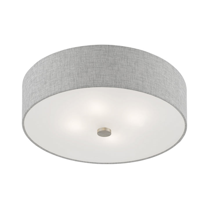 Livex Dakota 46744-91 Ceiling Light - Brushed Nickel w/Shiny White