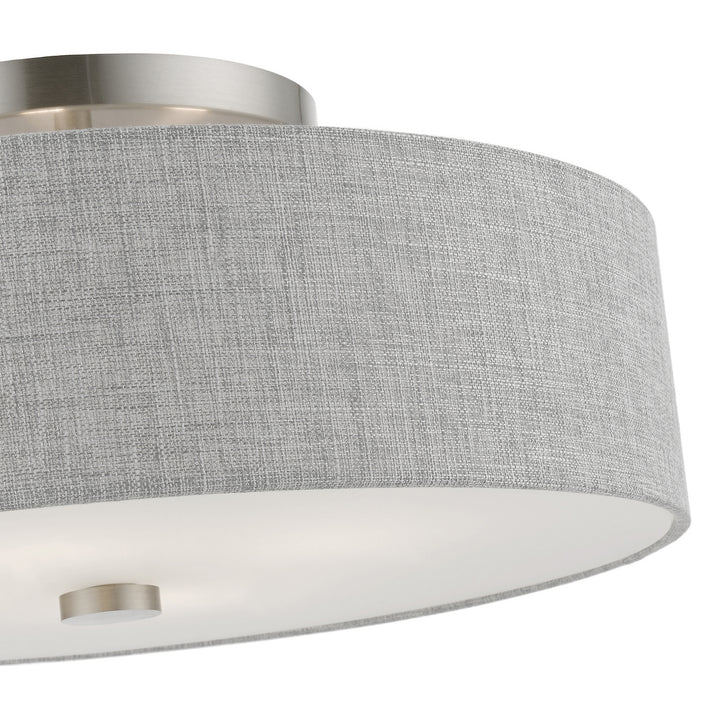 Livex Dakota 46744-91 Ceiling Light - Brushed Nickel w/Shiny White