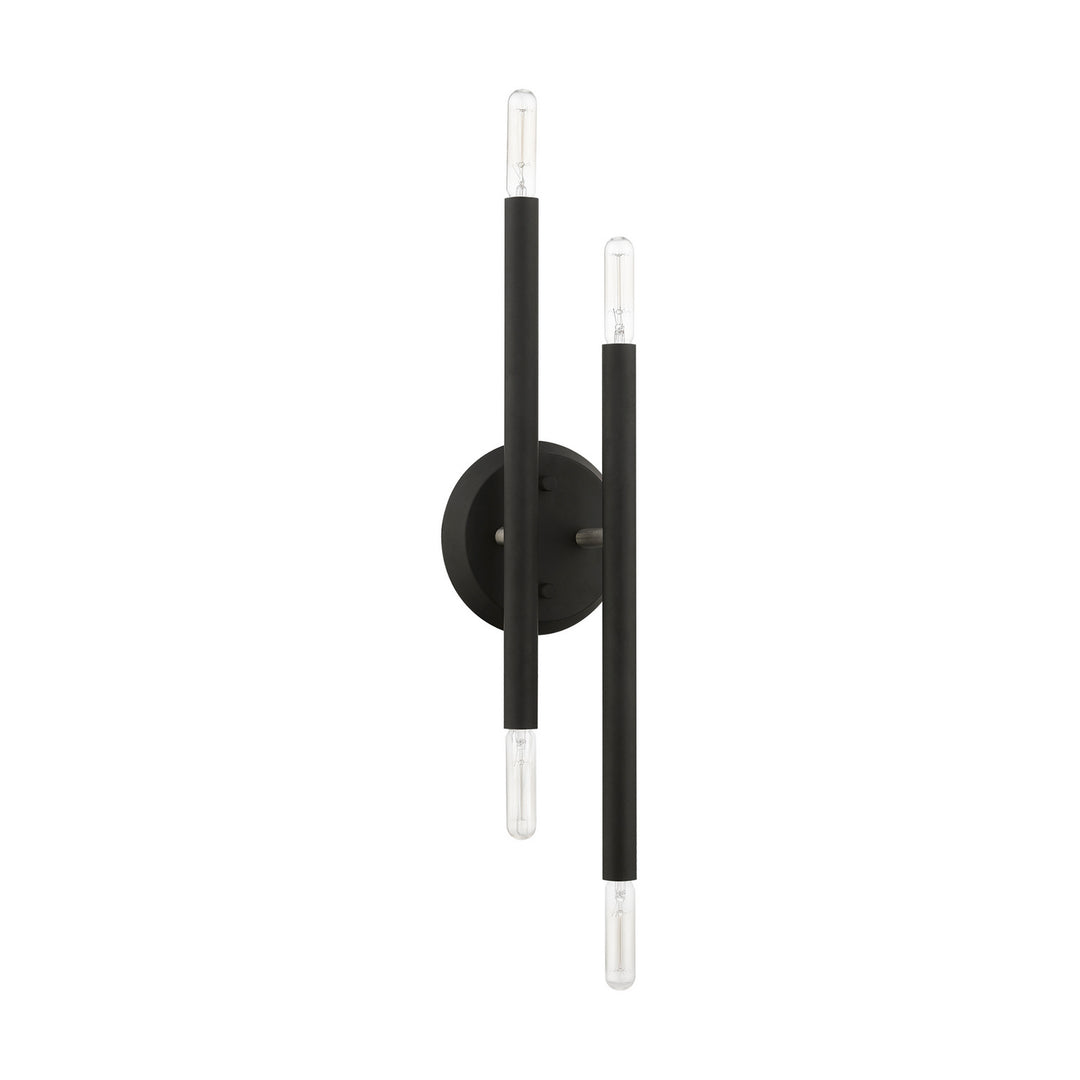 Livex Soho 46771-04 Wall Sconce Light - Black w/Brushed Nickel