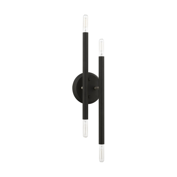 Livex Soho 46771-04 Wall Sconce Light - Black w/Brushed Nickel