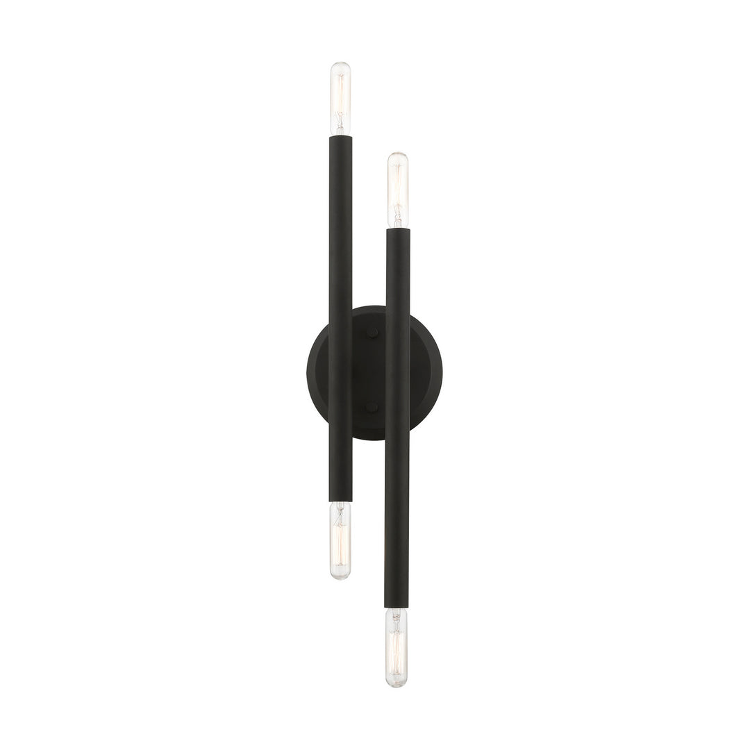 Livex Soho 46771-04 Wall Sconce Light - Black w/Brushed Nickel