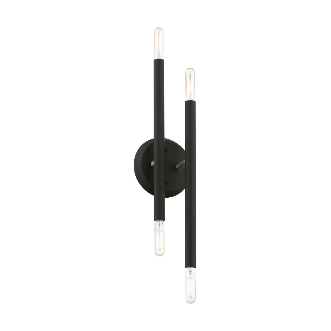 Livex Soho 46771-04 Wall Sconce Light - Black w/Brushed Nickel