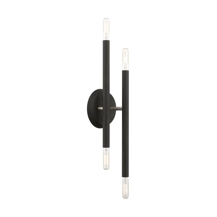 Livex Soho 46771-04 Wall Sconce Light - Black w/Brushed Nickel