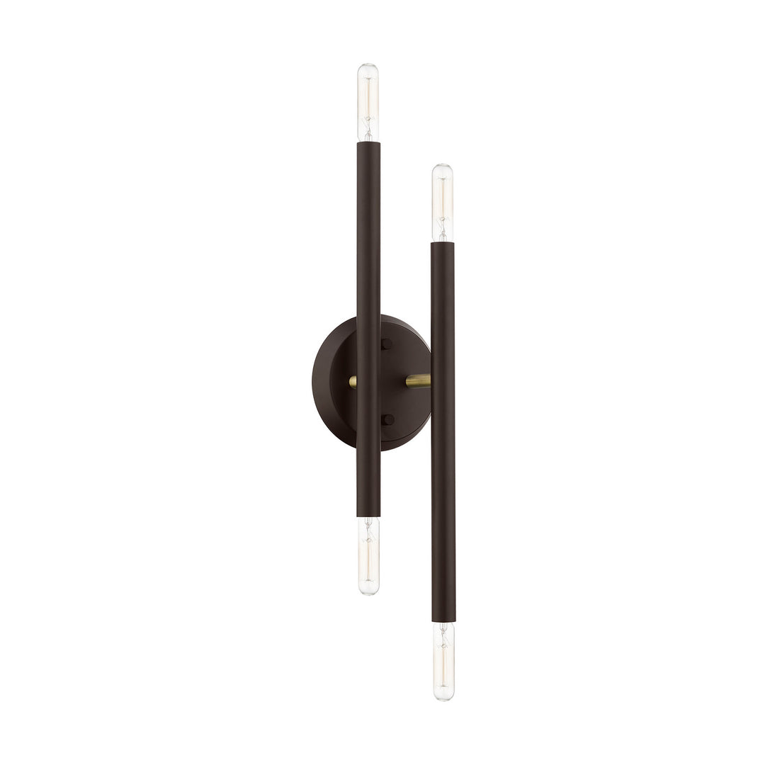 Livex Soho 46771-07 Wall Sconce Light - Bronze w/Antique Brass