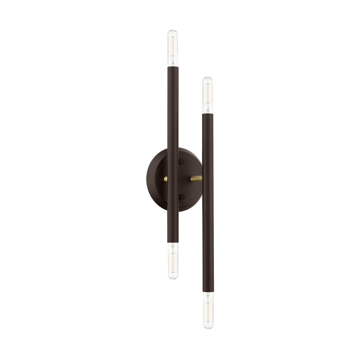 Livex Soho 46771-07 Wall Sconce Light - Bronze w/Antique Brass
