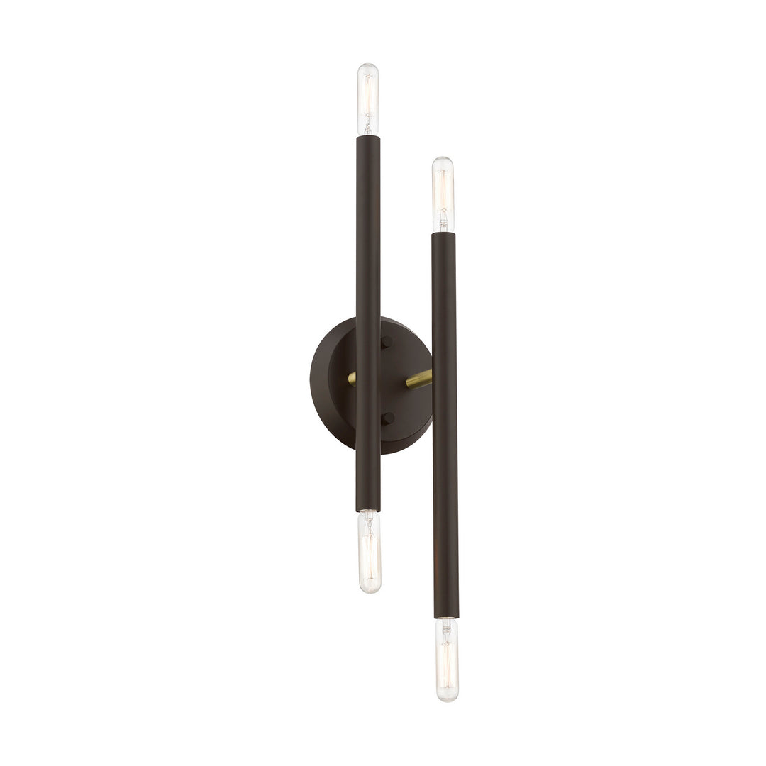 Livex Soho 46771-07 Wall Sconce Light - Bronze w/Antique Brass