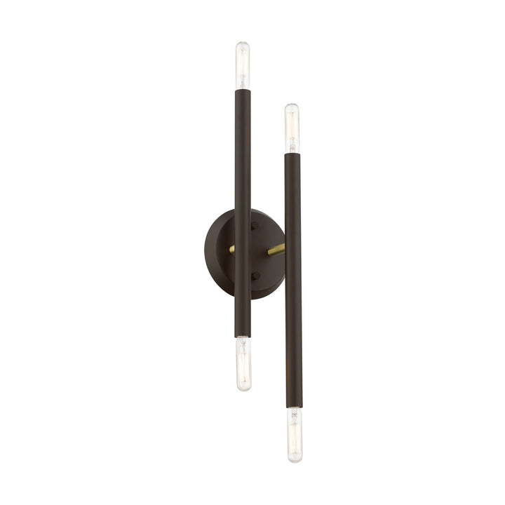 Livex Soho 46771-07 Wall Sconce Light - Bronze w/Antique Brass