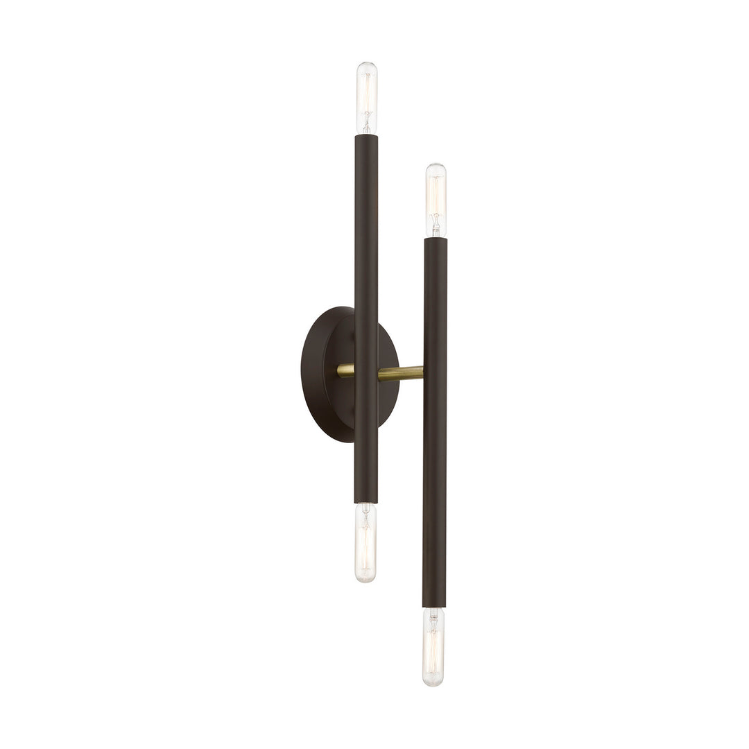 Livex Soho 46771-07 Wall Sconce Light - Bronze w/Antique Brass
