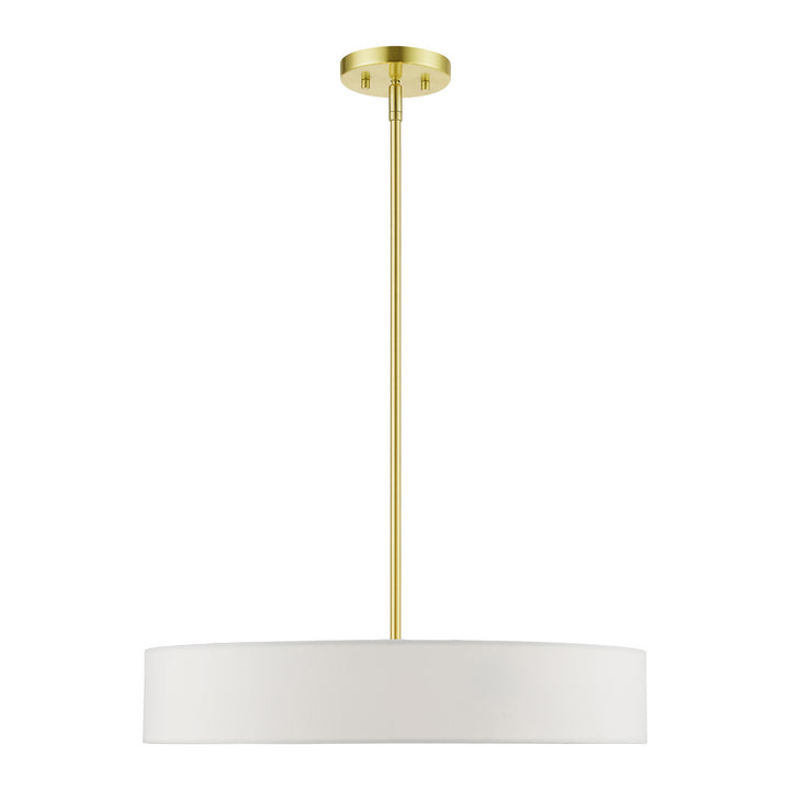 Livex Venlo 46924-12 Pendant Light - Satin Brass w/Shiny White