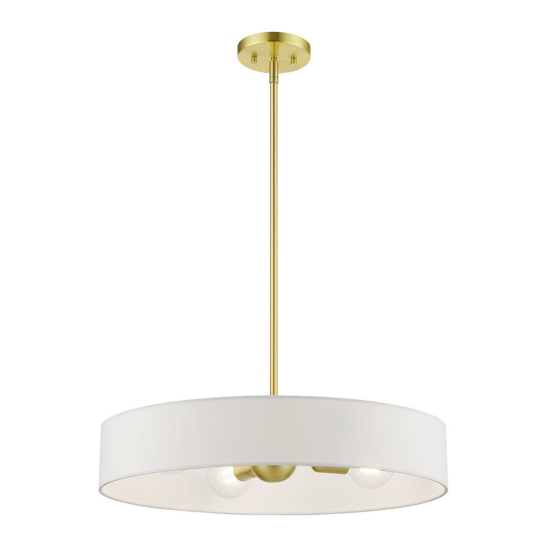 Livex Venlo 46924-12 Pendant Light - Satin Brass w/Shiny White