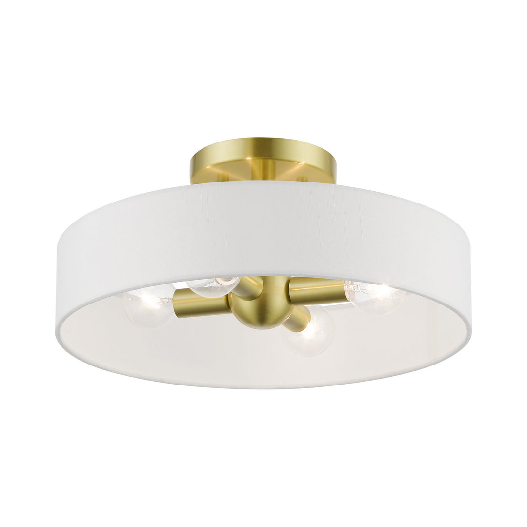 Livex Venlo 46927-12 Ceiling Light - Satin Brass w/Shiny White