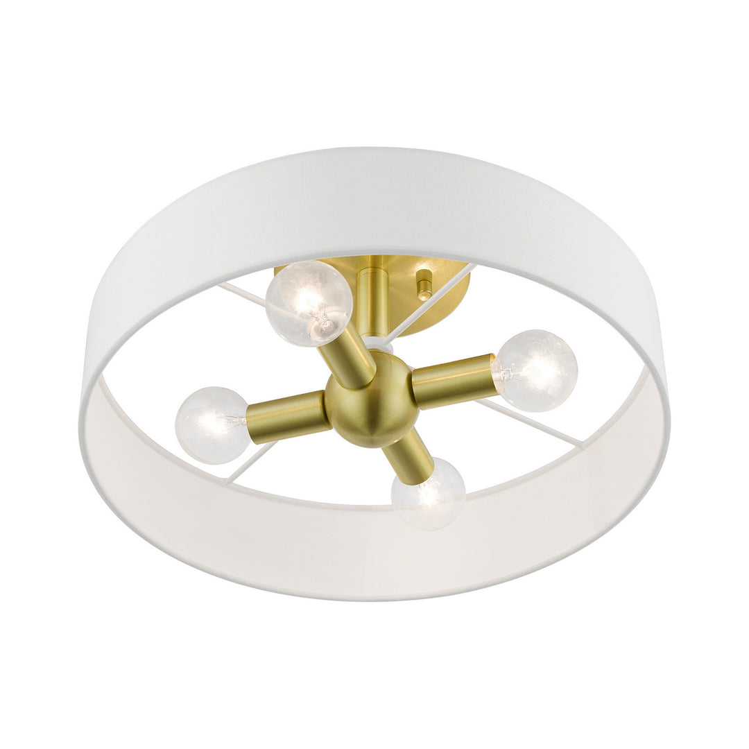 Livex Venlo 46927-12 Ceiling Light - Satin Brass w/Shiny White