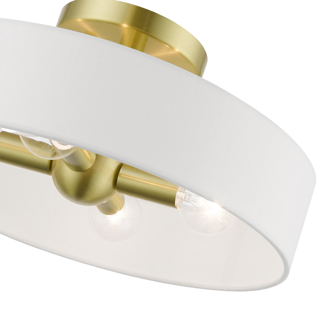 Livex Venlo 46927-12 Ceiling Light - Satin Brass w/Shiny White