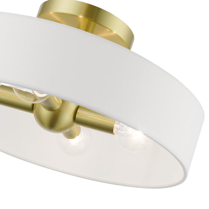 Livex Venlo 46927-12 Ceiling Light - Satin Brass w/Shiny White