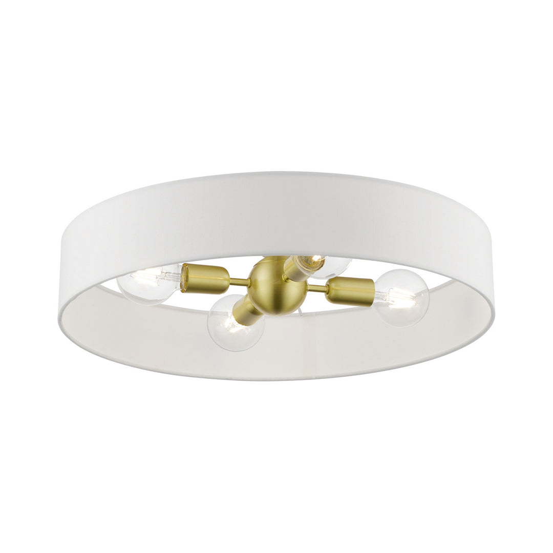 Livex Venlo 46928-12 Ceiling Light - Satin Brass w/Shiny White