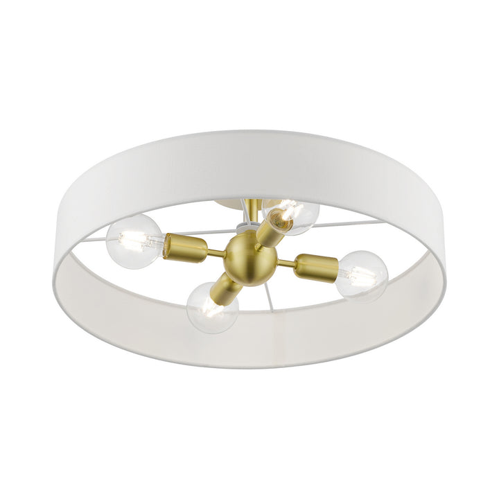 Livex Venlo 46928-12 Ceiling Light - Satin Brass w/Shiny White